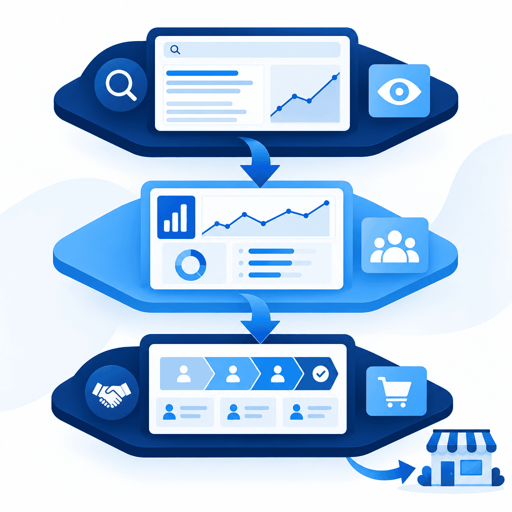 Dashboards de Google Analytics: flujo de visibilidad a leads y ventas